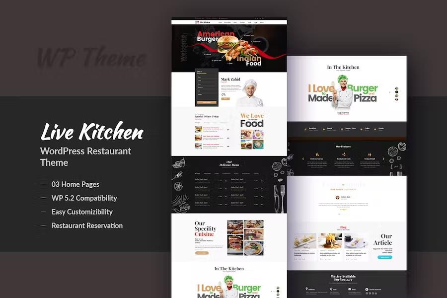 LIVEKITCHEN – RESTAURANT CAFE WORDPRESS THEME